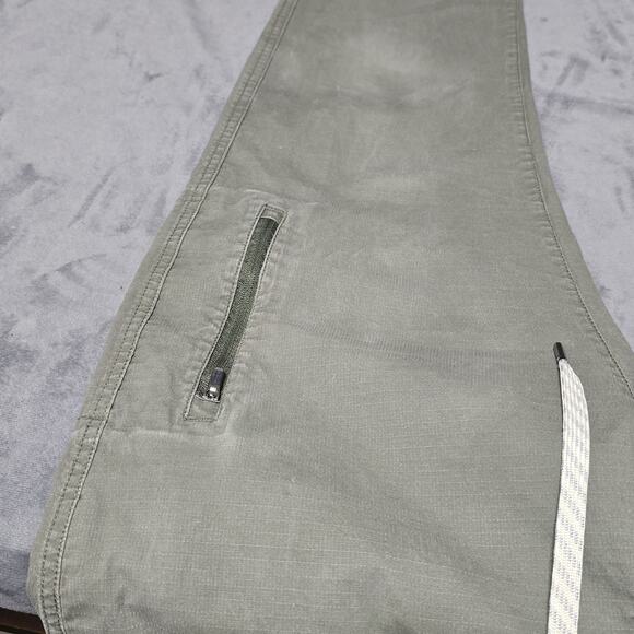 Vuori Ripstop Army Green Pants Drawstring VW401 Zipped Pockets Elastic Waist M - Picture 6 of 8